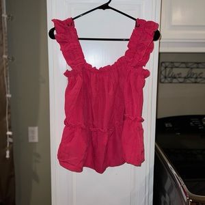 Pink ruffle top. SIZE small
